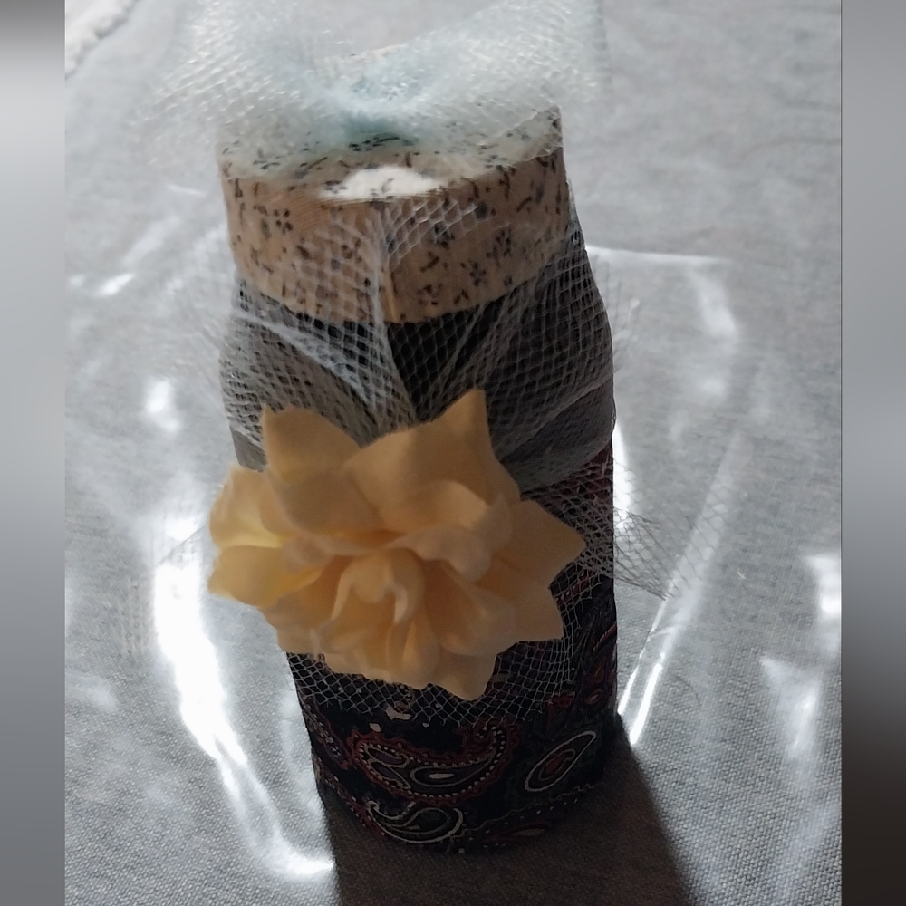 Homemade Decorative DIY with Cream Flower and Paisley Design